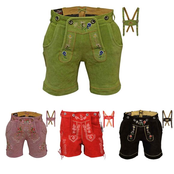 Gentry Choice® Pants - Women Lederhosen Oktoberfest Costume Ladies Traditional German Outfit New All